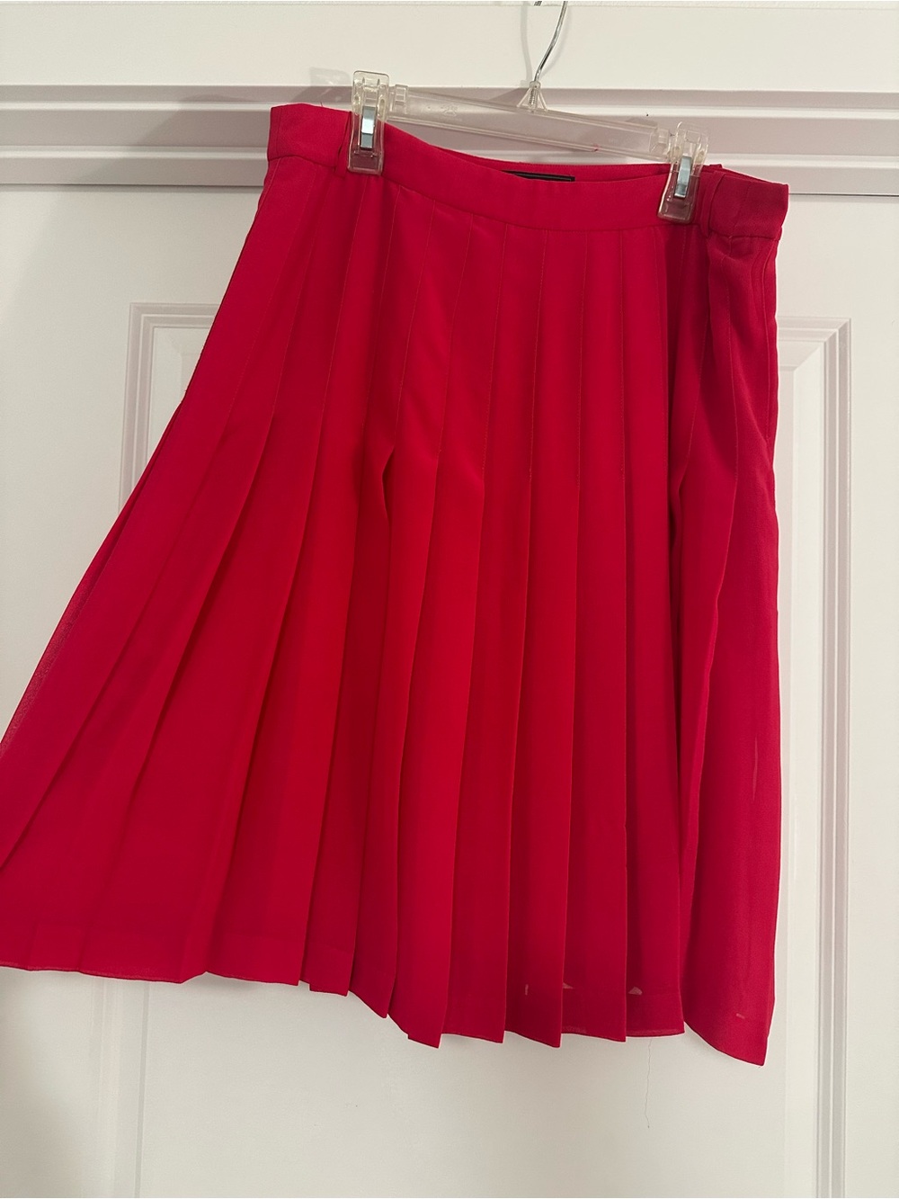 BCBGMaxAzria Vibrant Red Pleated Midi Skirt